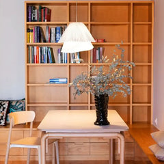 Lámparas colgantes con pantalla de tela color blanco