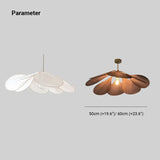 Lampara colgante de tela diseño retro con forma de pétalos y LED