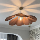 Lampara colgante de tela diseño retro con forma de pétalos y LED