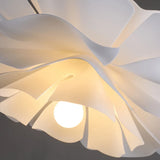 Lámpara colgante flor nórdica LED blanca regulable en altura para dormitorio