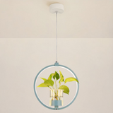 Lámpara Colgante con Plantas LED Circular de Diseño Moderno para Comedor