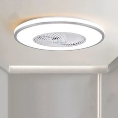 Ventilador de techo con luz moderno diseño circular sencillo