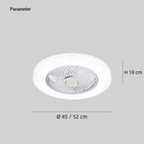 Ventilador de techo redondo con luz led moderno silencioso y con temporizador para dormitorio