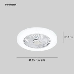 Ventilador de techo redondo con luz led moderno silencioso y con temporizador para dormitorio
