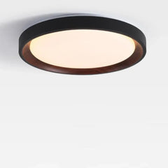 Lámpara de Techo Circular Efecto Madera Luz 3 Colores Dormitorio
