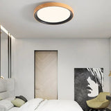 Lámpara de Techo Circular Efecto Madera Luz 3 Colores Dormitorio