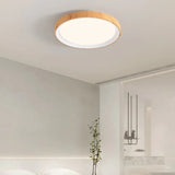 Lámpara de Techo Circular Efecto Madera Luz 3 Colores Dormitorio