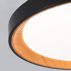 Lámpara de Techo Circular Efecto Madera Luz 3 Colores Dormitorio