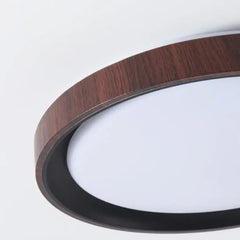 Lámpara de Techo Circular Efecto Madera Luz 3 Colores Dormitorio