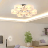 Lámpara de Techo LED Moderna de Cristal con Luz Tricolor Ajustable para Salón