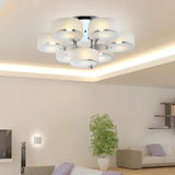 Lámpara de Techo LED Moderna de Cristal con Luz Tricolor Ajustable para Salón