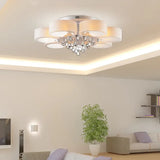Lámpara de Techo LED Moderna de Cristal con Luz Tricolor Ajustable para Salón