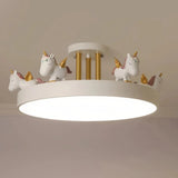 Lámpara de techo Unicornio macaron con LED regulable para dormitorio