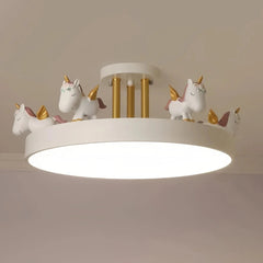 Lámpara de techo Unicornio macaron con LED regulable para dormitorio