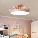 Lámpara de techo Unicornio macaron con LED regulable para dormitorio