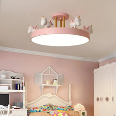 Lámpara de techo Unicornio macaron con LED regulable para dormitorio