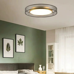 Lámpara de Techo LED Circular Moderna de Cobre para Dormitorio