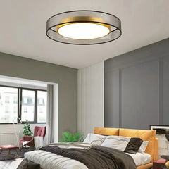 Lámpara de Techo LED Circular Moderna de Cobre para Dormitorio