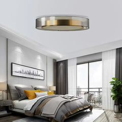 Lámpara de Techo LED Circular Moderna de Cobre para Dormitorio