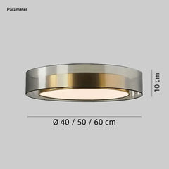 Lámpara de Techo LED Circular Moderna de Cobre para Dormitorio