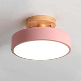 Lámpara de techo para pasillo redonda LED nórdica en tonos macaron