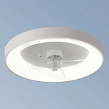 Ventilador de techo con luz para techos bajos blanco moderno