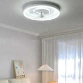 Ventilador de techo con luz regulable en intensidad diseño circular blanco