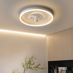 Ventilador de techo con luz regulable en intensidad diseño circular blanco