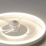 Ventilador de techo con luz regulable en intensidad diseño circular blanco