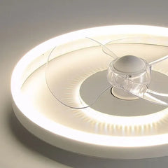 Ventilador de techo con luz regulable en intensidad diseño circular blanco