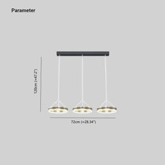 Lampara colgante 3 focos diseño minimalista circular para comedor