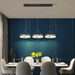 Lampara colgante 3 focos diseño minimalista circular para comedor