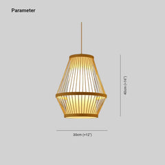 Lampara colgante de bambu con diseño retro estilo jaula
