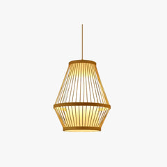 Lampara colgante de bambu con diseño retro estilo jaula