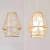 Lampara colgante de bambu con diseño retro estilo jaula