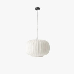 Lampara colgante tela blanca diseño en forma de farol para comedor