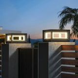 Sobremuro exterior cuadrado solar con LED moderno para jardín