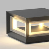 Sobremuro exterior cuadrado solar con LED moderno para jardín
