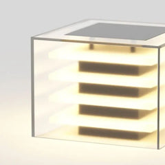 Farol jardin exterior con diseño solar rectangular