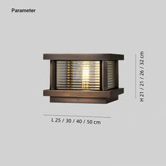 Sobremuro solar LED IP65 vintage de metal y vidrio para pilar