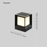 Lámpara sobremuro solar LED IP65 rectangular moderna negra para pilar