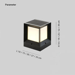 Lámpara sobremuro solar LED IP65 rectangular moderna negra para pilar