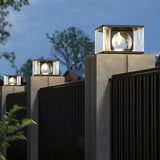 Sobremuro exterior solar de vidrio diseño rectangular IP65 para pilar