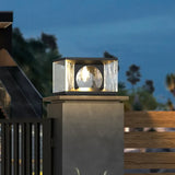 Sobremuro exterior solar de vidrio diseño rectangular IP65 para pilar