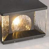 Sobremuro exterior solar de vidrio diseño rectangular IP65 para pilar