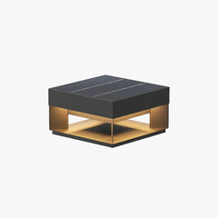 Sobremuro solar exterior rectangular LED IP65 negro para jardín
