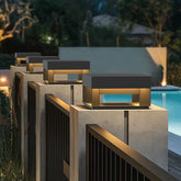 Lámpara Solar Cubo Hueco de Acero Inoxidable para Jardín