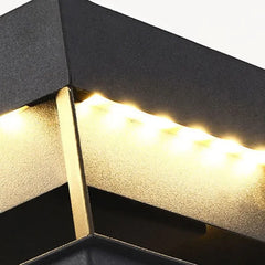 Sobremuro solar exterior rectangular LED IP65 negro para jardín