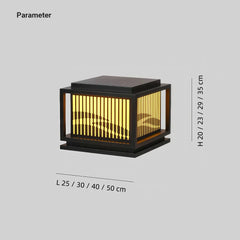 Sobremuro exterior solar LED IP65 de metal estilo chino para pilar