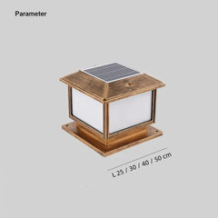 Lámpara solar LED sobremuro exterior vintage IP65 para pilar